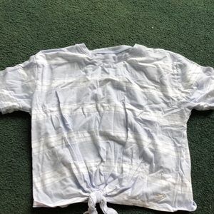 Hollister blue and white tie front